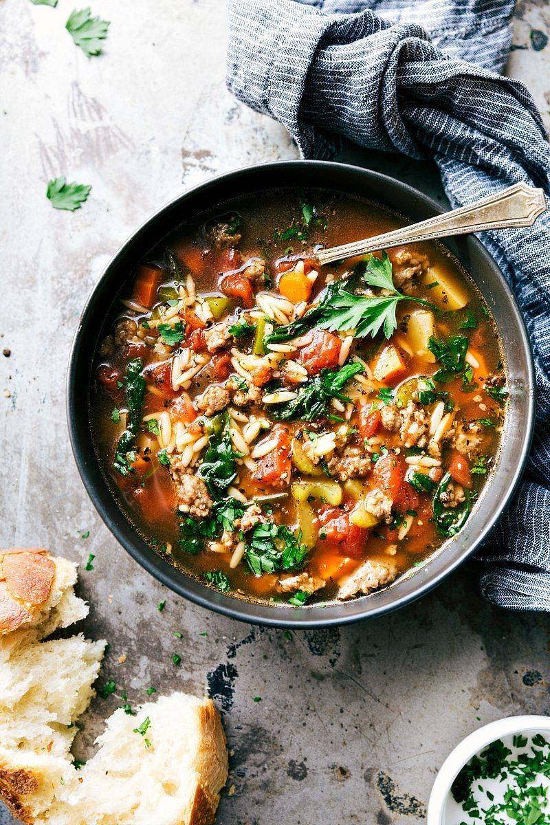 Italian Sausage Orzo Soup | 17 Italian Soup Recipes To Make You Manage Chilly Nights