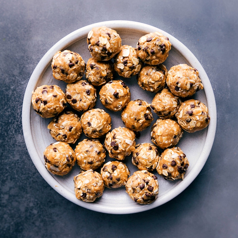 A plate full of Energy Bites.