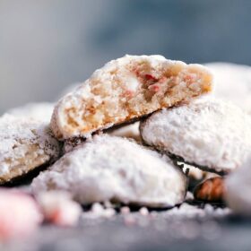 Peppermint Snowball Cookies