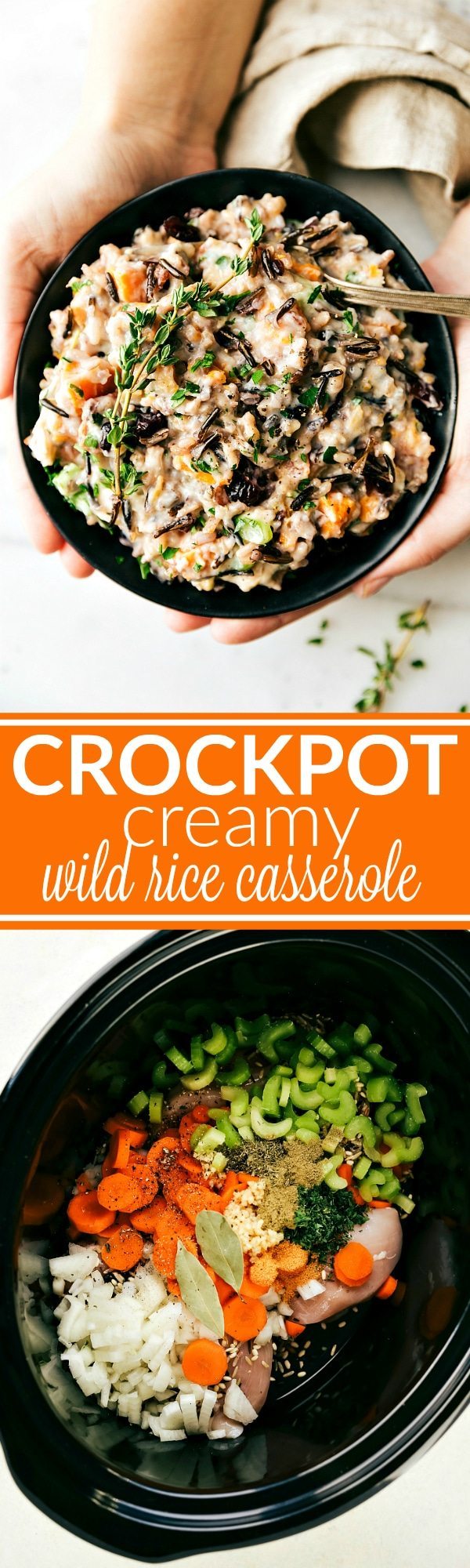 Crockpot WILD RICE CASSEROLE -- easy, delicious, and made simple using the slow cooker. Hearty, healthy meal the whole family will love. Recipe via chelseasmessyapron.com