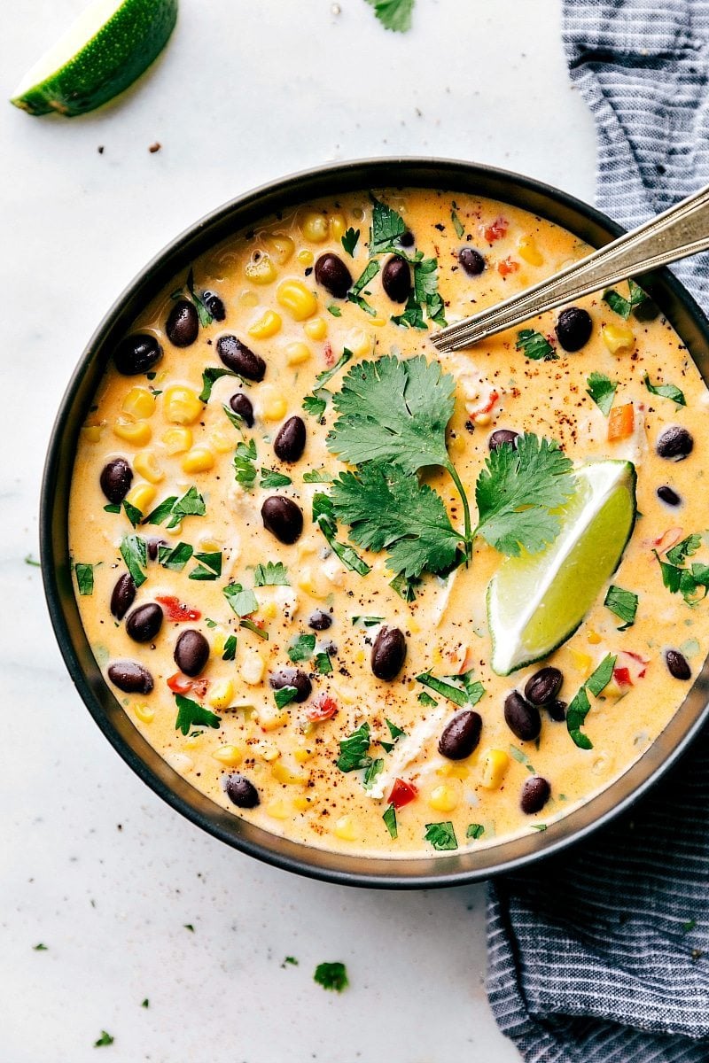 Overhead image of Chicken Corn Chowder