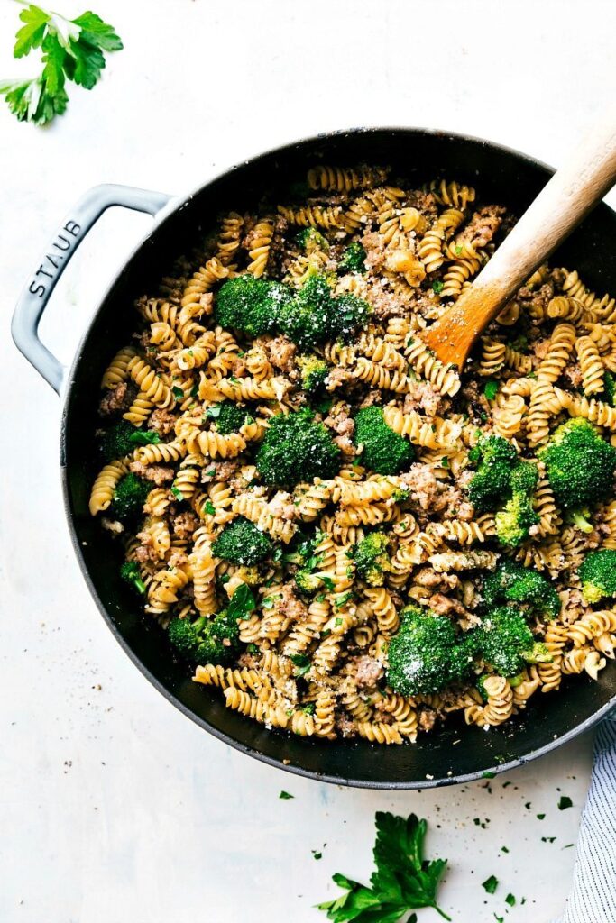 One Pan Sausage, Broccoli, & Parmesan Pasta One Pan Sausage, Broccoli, & Parmesan Pasta