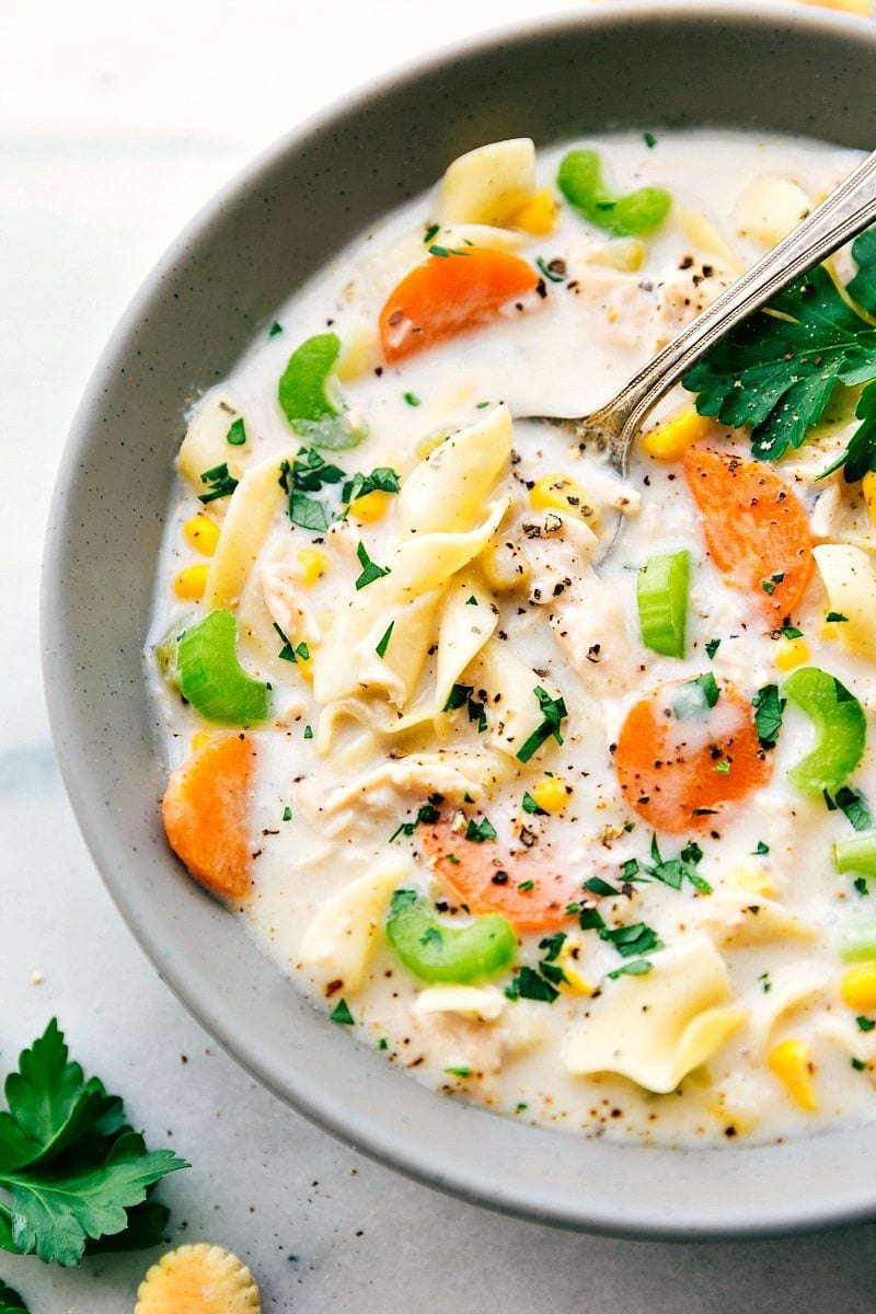 Crockpot Creamy Chicken Noodle Soup | Chelsea's Messy Apron