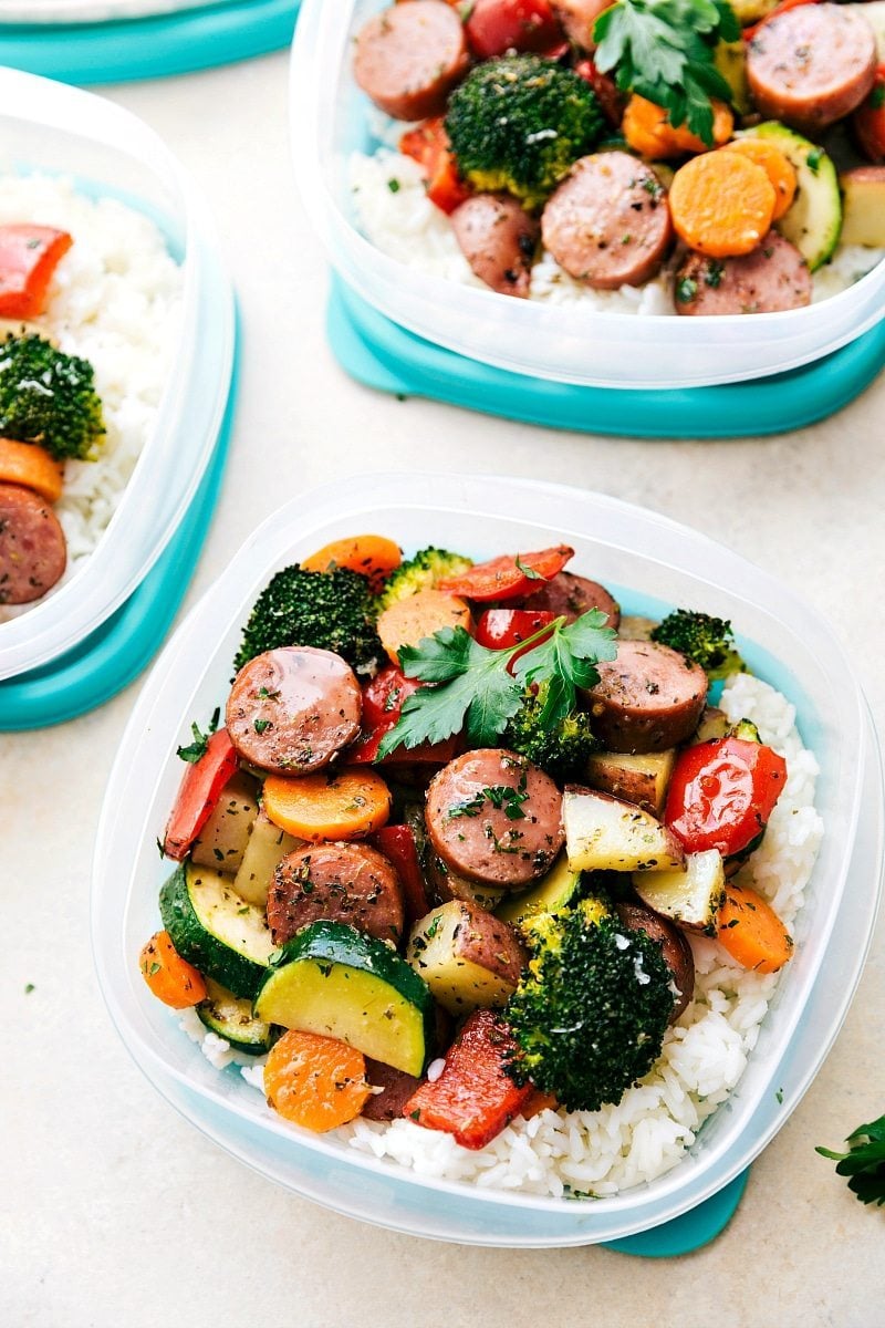 One Pan Healthy Italian Sausage & Veggies - Chelsea's Messy Apron