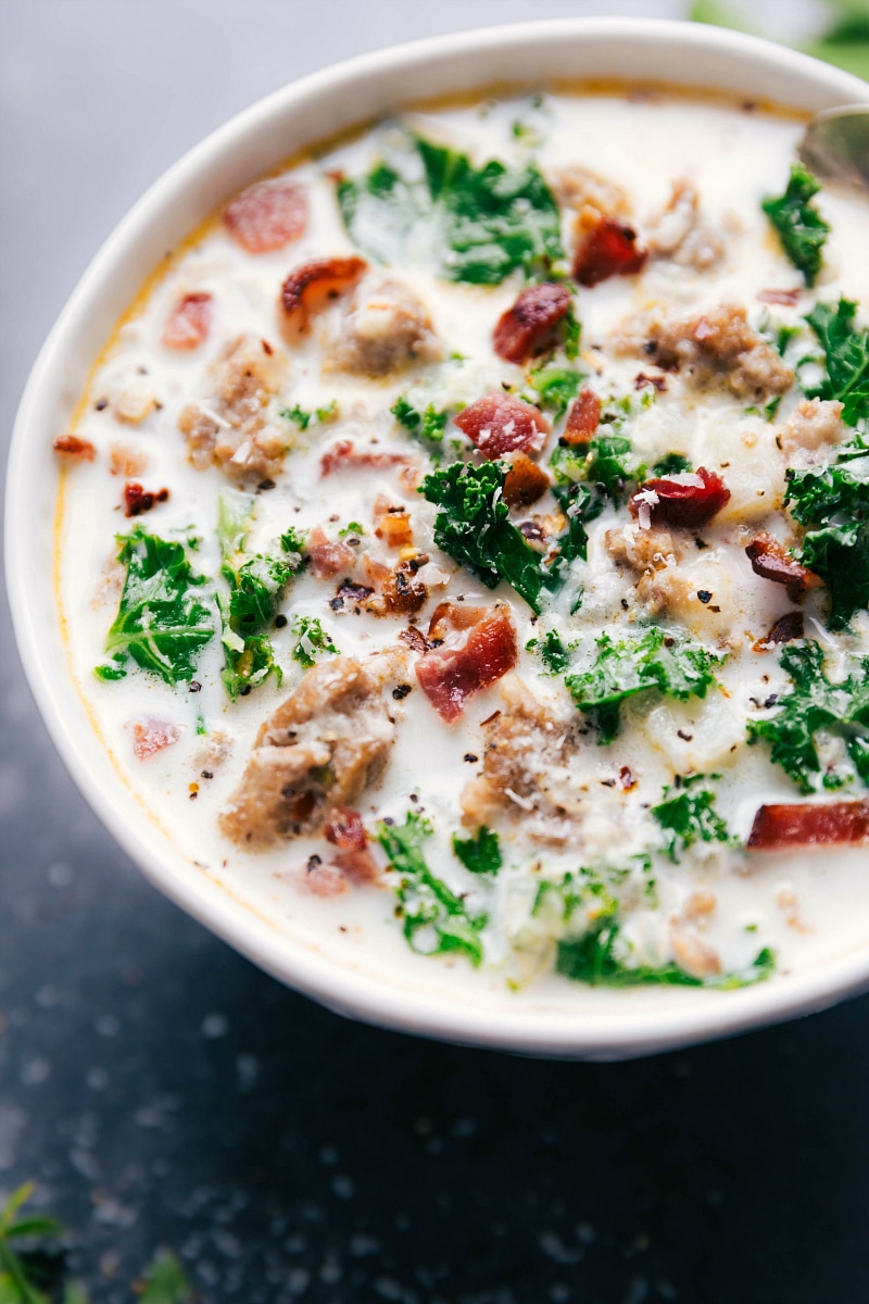 A bowl of the best easy Zuppa Toscana recipe, full of flavor and hearty ingredients, warm and ready to serve.