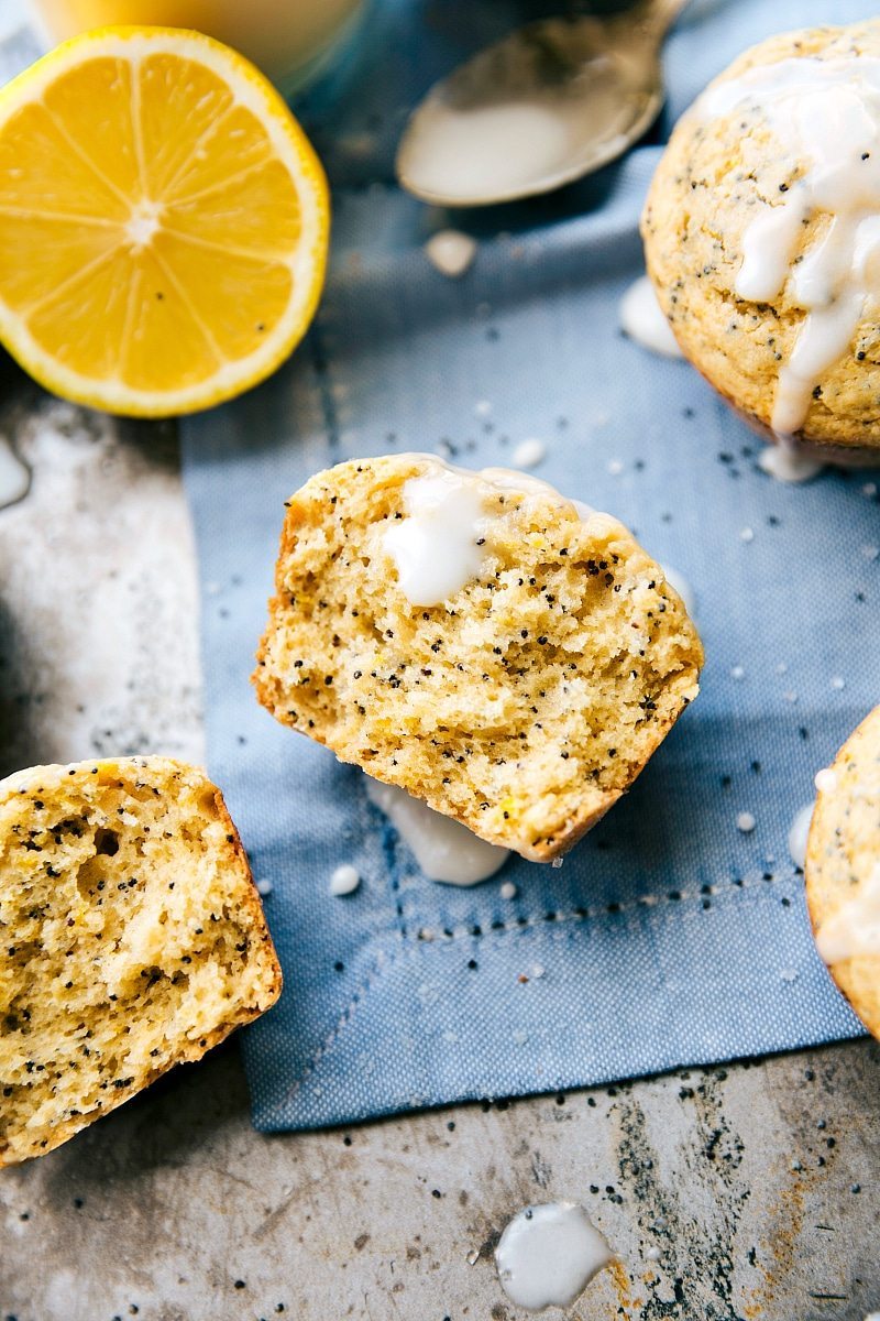 GREEK YOGURT LEMON POPPYSEED MUFFINS. Made with healthier ingredients! Recipe chelseasmessyapron.com