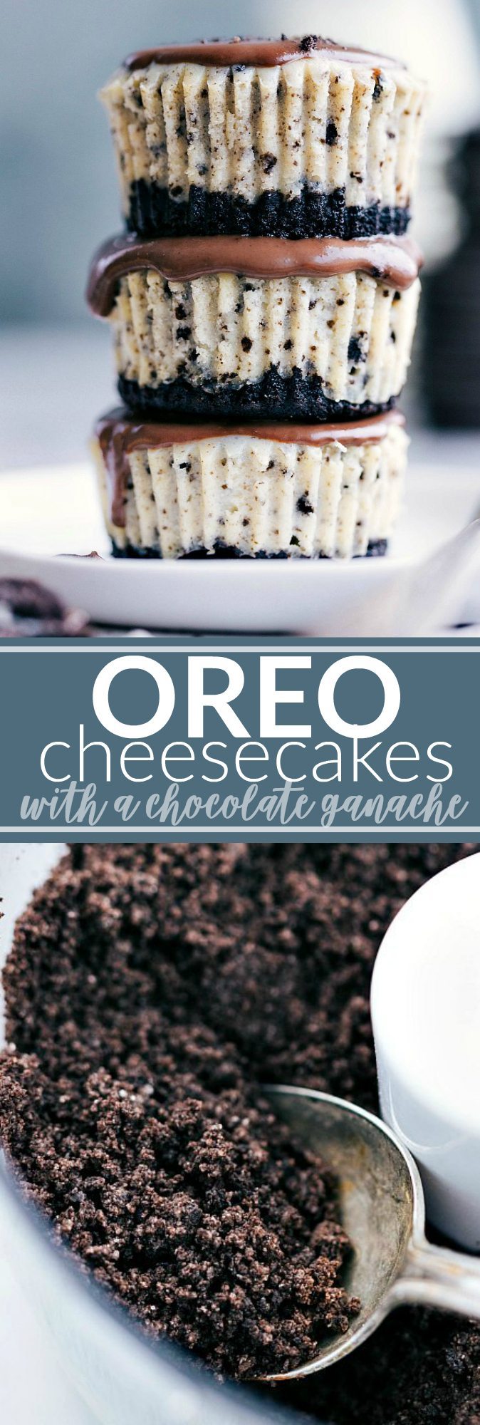 The ultimate BEST EVER miniature oreo cheesecakes with an easy chocolate ganache. via chelseasmessyapron.com #mini #oreo #cheesecake #cheesecakes #dessert #easy #tips #kidfriendly #sweet #cookie #chocolate #ganache