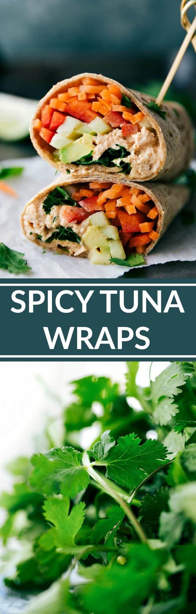 SPICY TUNA WRAPS! Healthy easy and delicious! via chelseasmessyapron.com