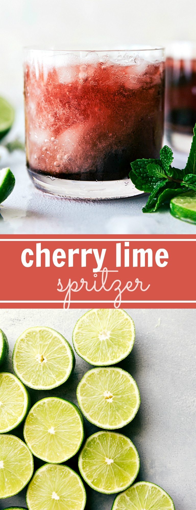 CHERRY LIME SPRITZER! An easy to make and tasty mock-tail via chelseasmessyapron.com