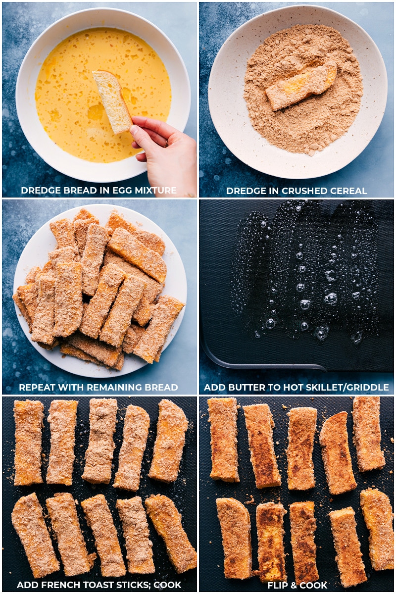 Process shots--making French Toast Sticks
