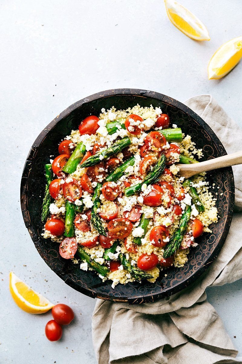 Overhead image of the Asparagus Salad