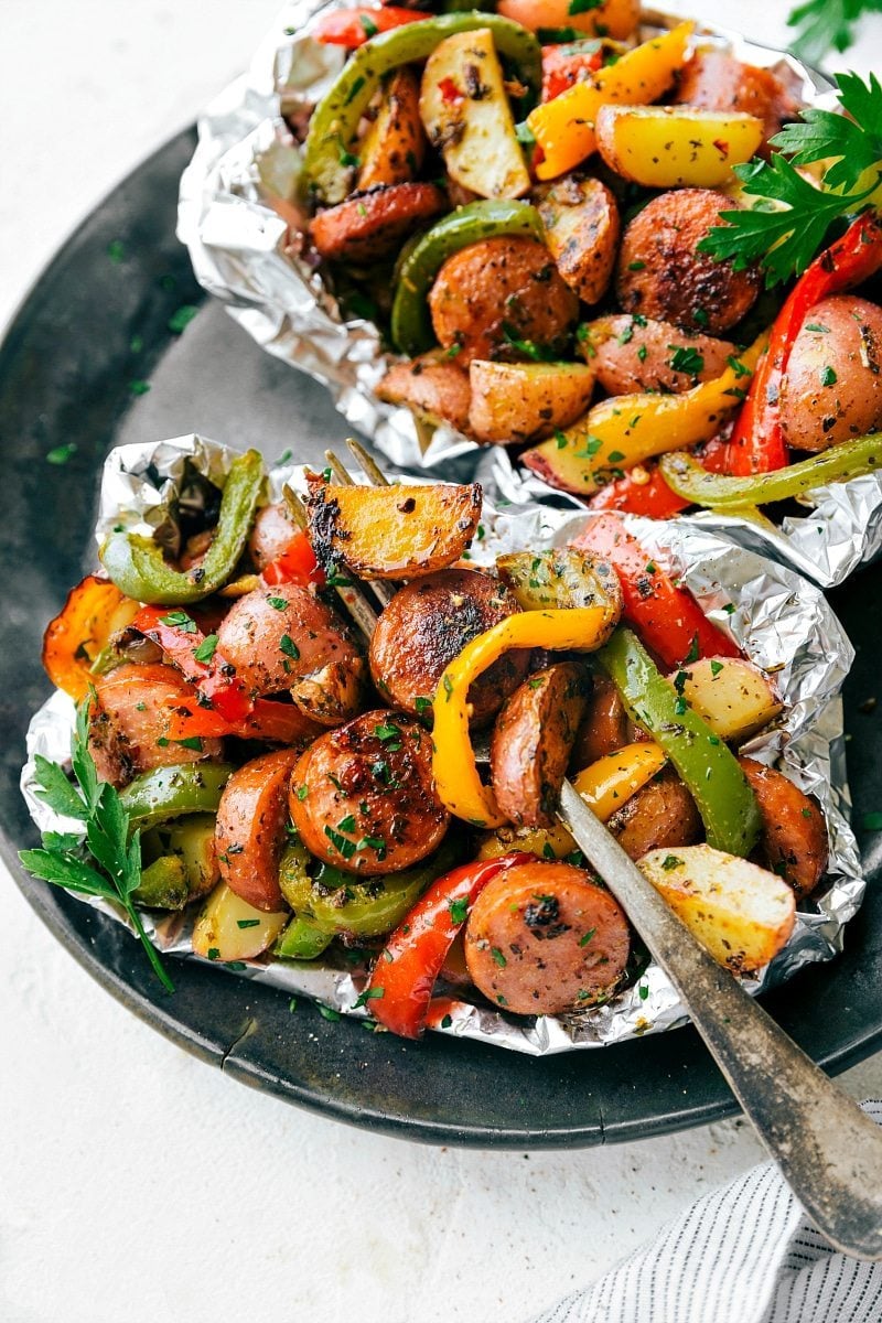 Foil Pack Italian Sausage and Veggies Chelsea's Messy Apron