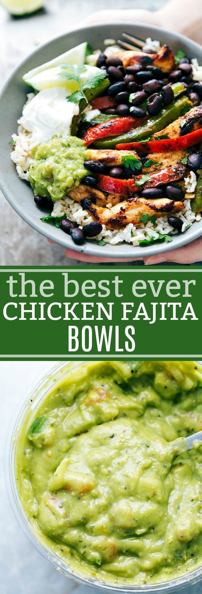The ultimate BEST EVER Chicken Fajita Bowls! Delicious and so simple to make! via chelseasmessyapron.com