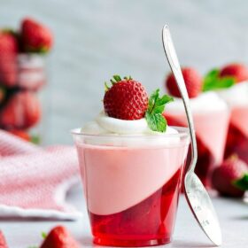 Strawberry Jell-o Parfait Cups
