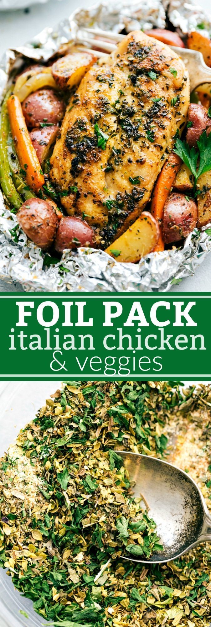Simple, easy, healthy, and little clean-up: Tin Foil Italian Chicken and Veggies! via chelseasmessyapron.com