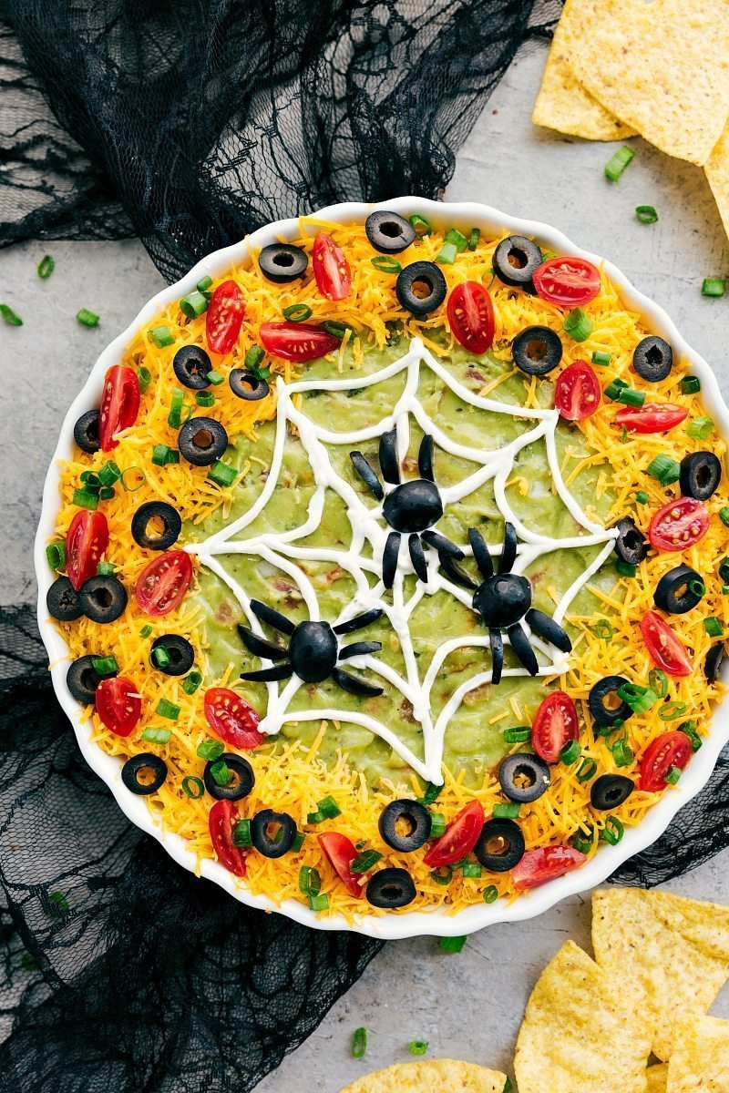 Image of the spider web that goes along with these easy halloween appetizers