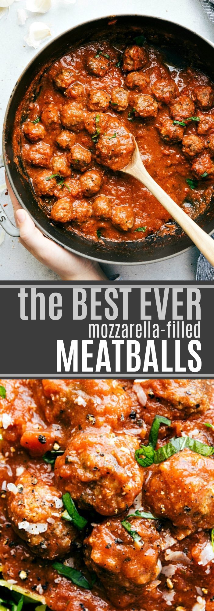 The ultimate BEST EVER meatballs filled with mozzarella. Read the rave reviews!! via chelseasmessyapron.com