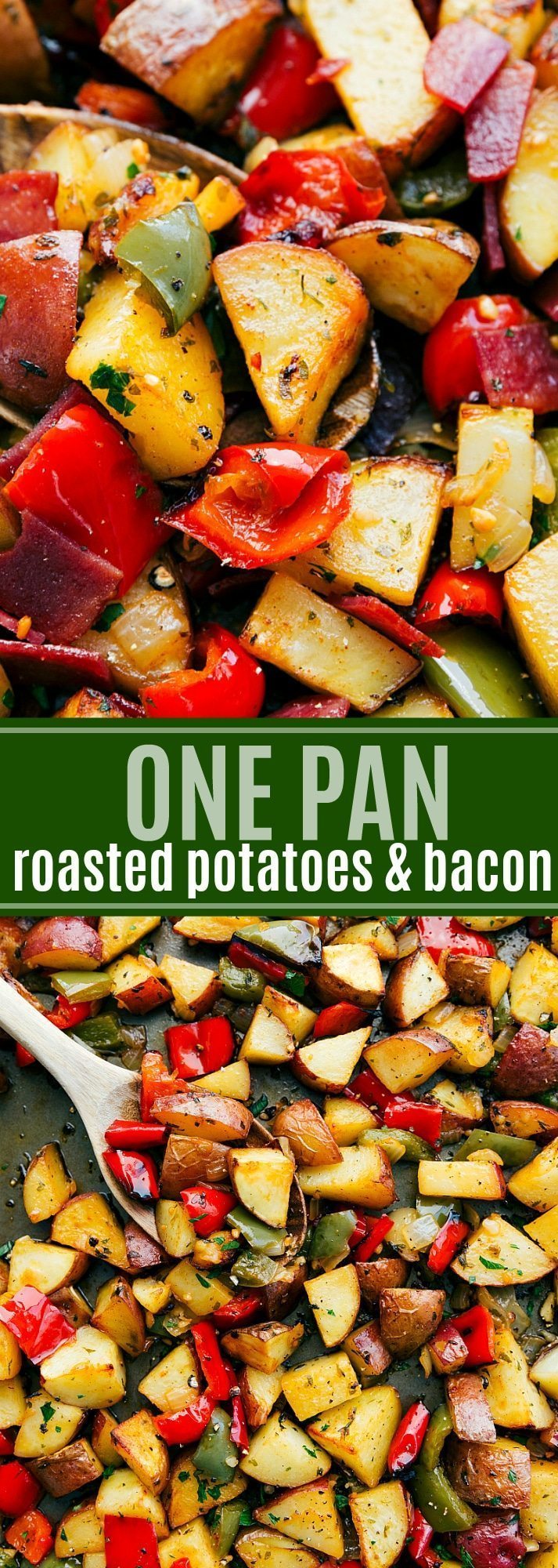 The ultimate BEST EVER roasted breakfast potatoes and bacon. All on ONE PAN! Read the rave reviews!! via chelseasmessyapron.com