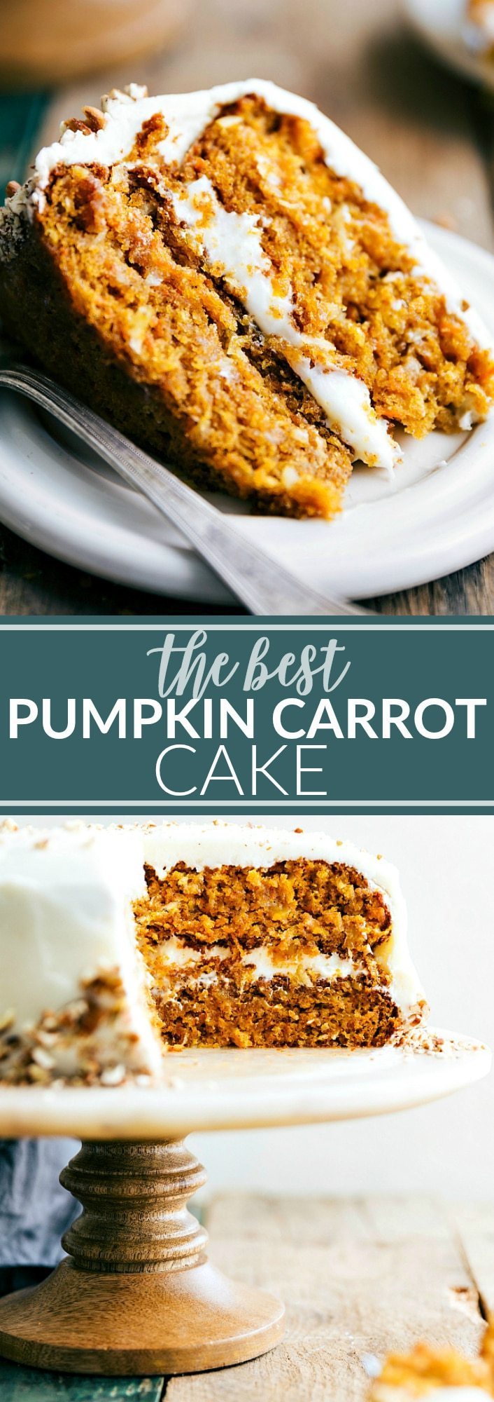 Pumpkin Carrot Cake (Cream Cheese Frosting!) - Chelsea's Messy Apron