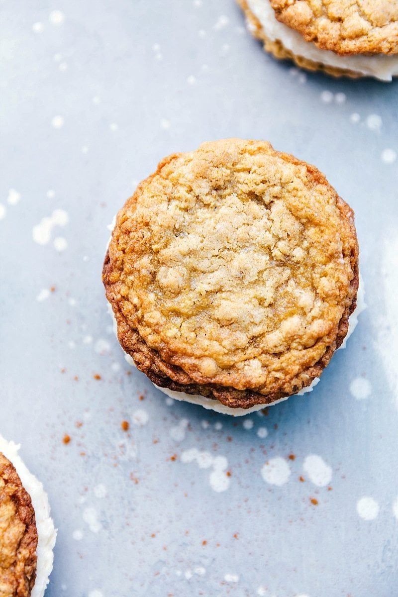 Overhead view of Oatmeal Creme Pies