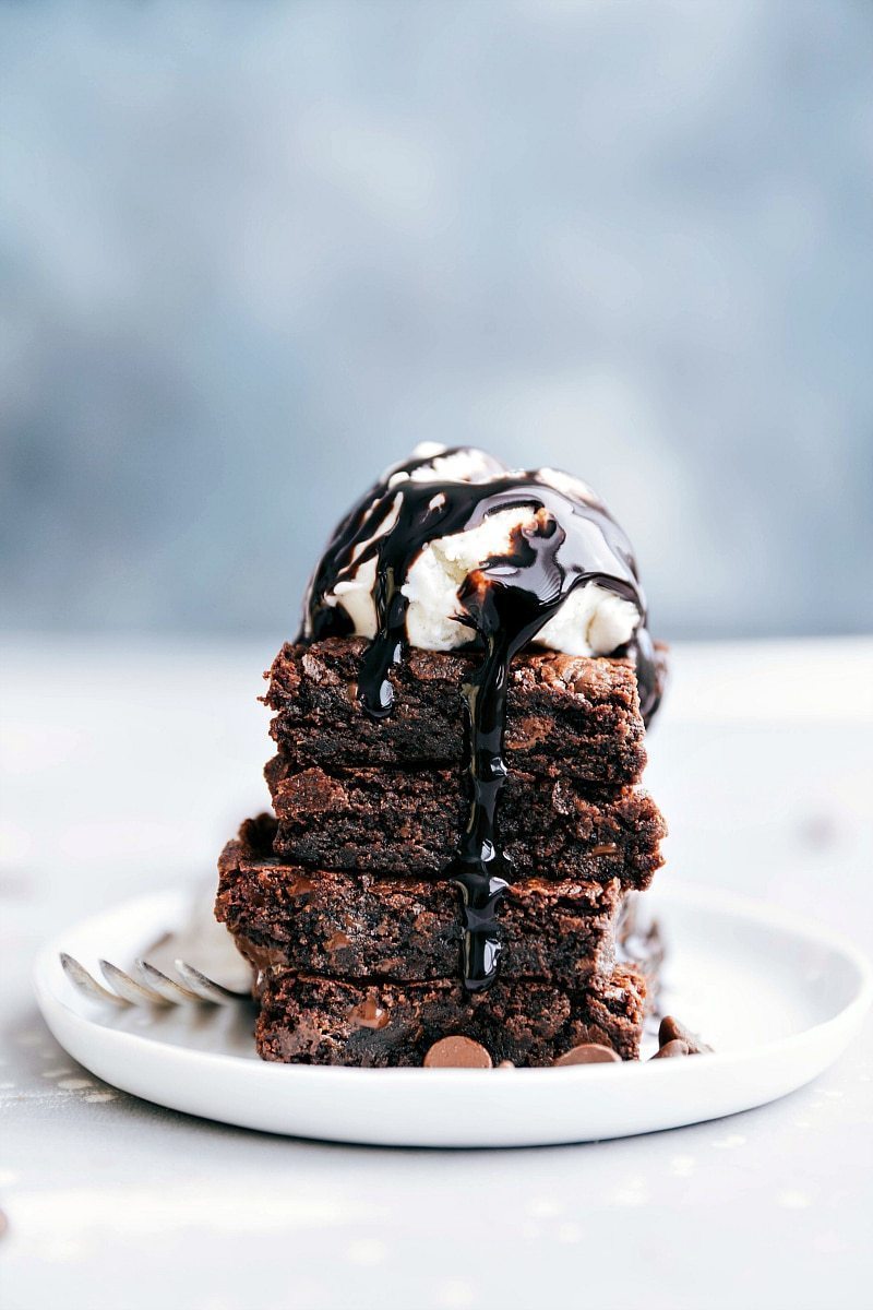 The dessert baked up with ice cream on top.