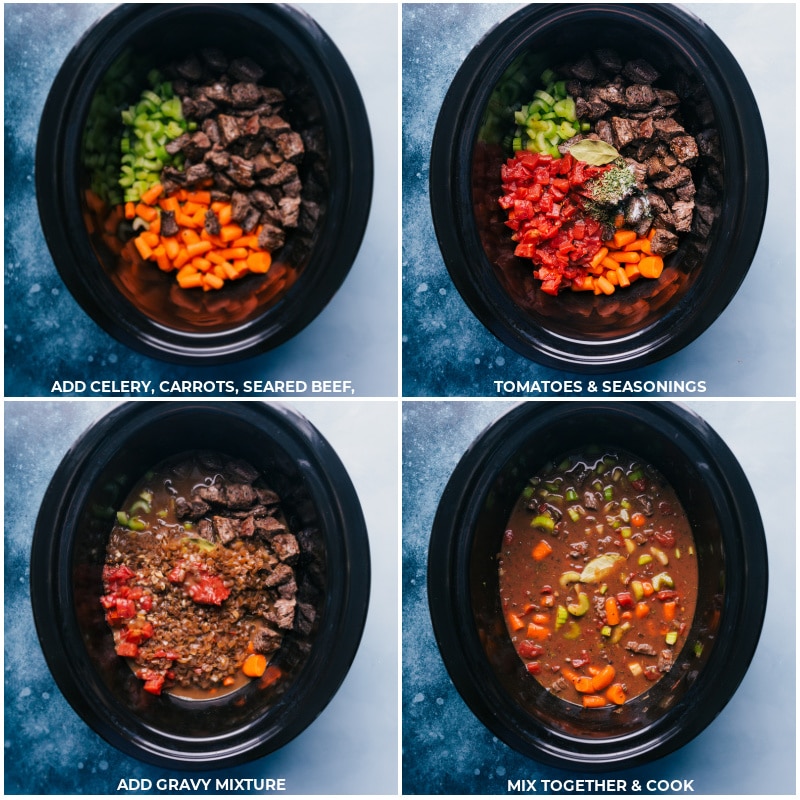 Process shots-- images of all the ingredients being added to the crockpot