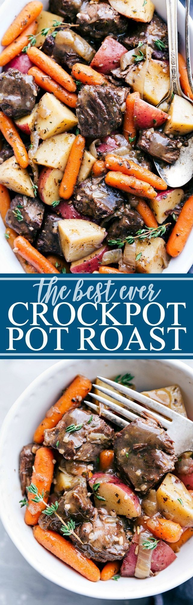 The best ever CROCKPOT POT ROAST loaded with delicious flavors that everyone will love! via chelseasmessyapron.com