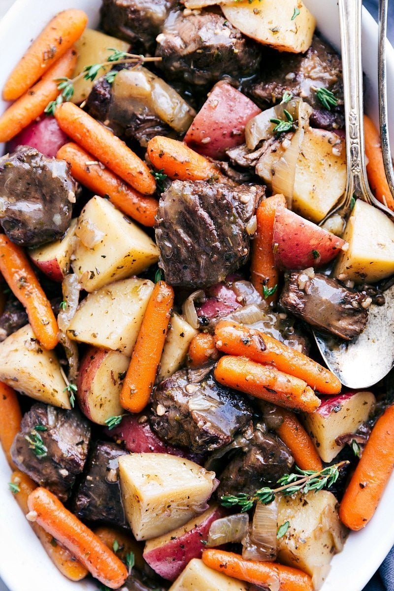 Overhead image of the Crockpot Roast