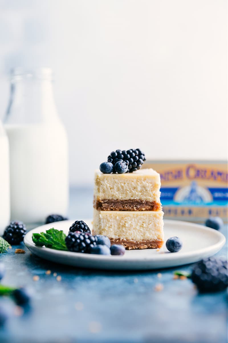 Image of the stacked cheesecake bars