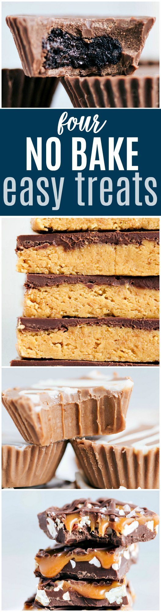 The ultimate BEST EVER easy NO BAKE treats: thin mint cups, no bake peanut butter bars, cookie butter meltaways, and turtle bars via chelseasmessyapron.com | #nobake #dessert #treat #easy #quick #few #ingredients #bake #christmas #holiday #turtle #mint #thinmint #biscoff #cookiebutter #best