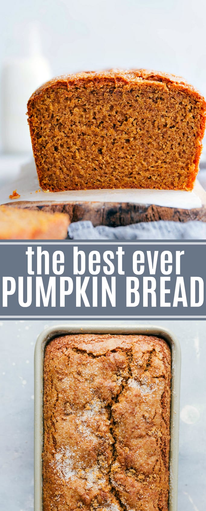 This is the best-ever, tested-to-perfection, made-from-scratch, moist pumpkin bread. Directions for miniature or full sized loaves of bread. The miniature loaves are great for holiday gift-giving! | chelseasmessyapron.com | #pumpkin #bread #best #ever #mini #miniature #chocolatechips #fall #baking #thanksgiving #easy #quick #recipe #kidfriendly