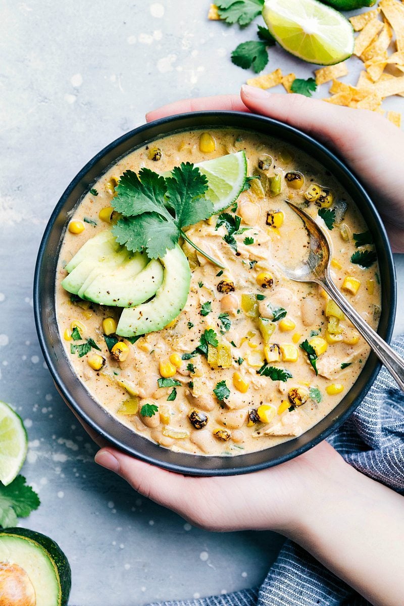 Creamy White Chicken Chili - Creamy White Chicken Chili - Together as Family - Remove chicken to large mixing bowl, shred, then return to slow cooker.