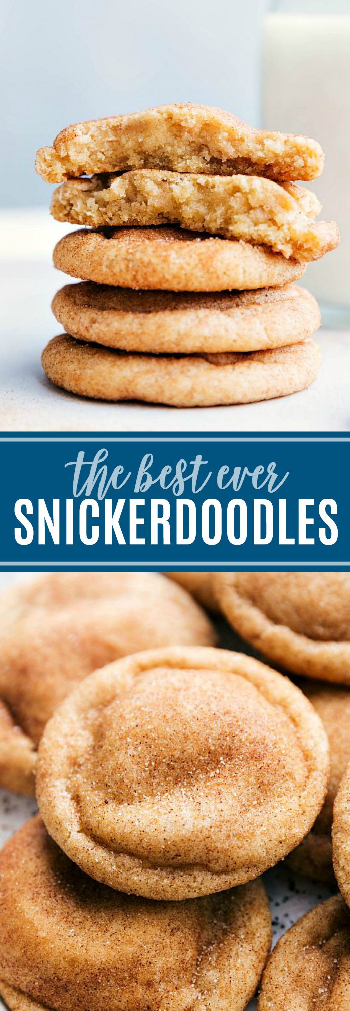 The ultimate BEST EVER SNICKERDOODLE COOKIES! Crisp edges, soft and chewy center, and SO much flavor! These are the BEST EVER! Recipe via chelseasmessyapron.com | #snickerdoodle #cookie #dessert #bake #baking #treat #holiday #cookies #christmas #cinnamon #sugar #easy #video #tutorial