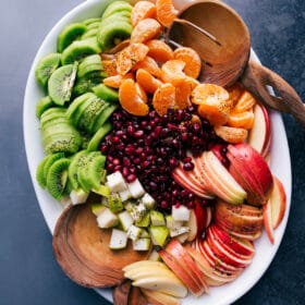 Winter Fruit Salad, compartmentalized, showing all the components.