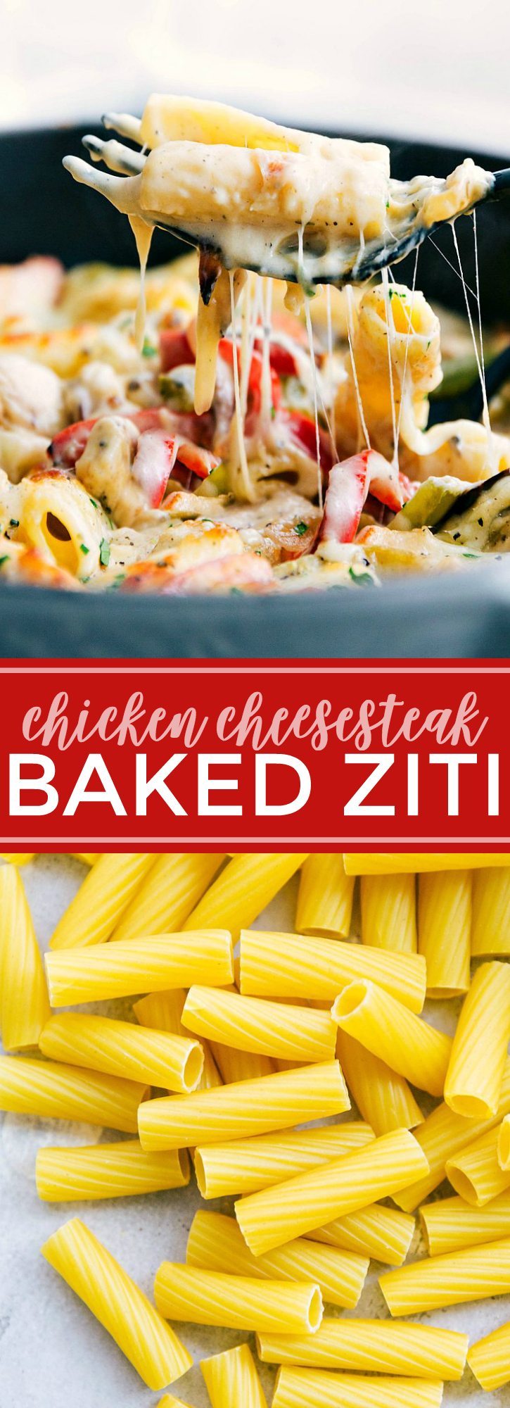 chicken cheesesteak baked ziti