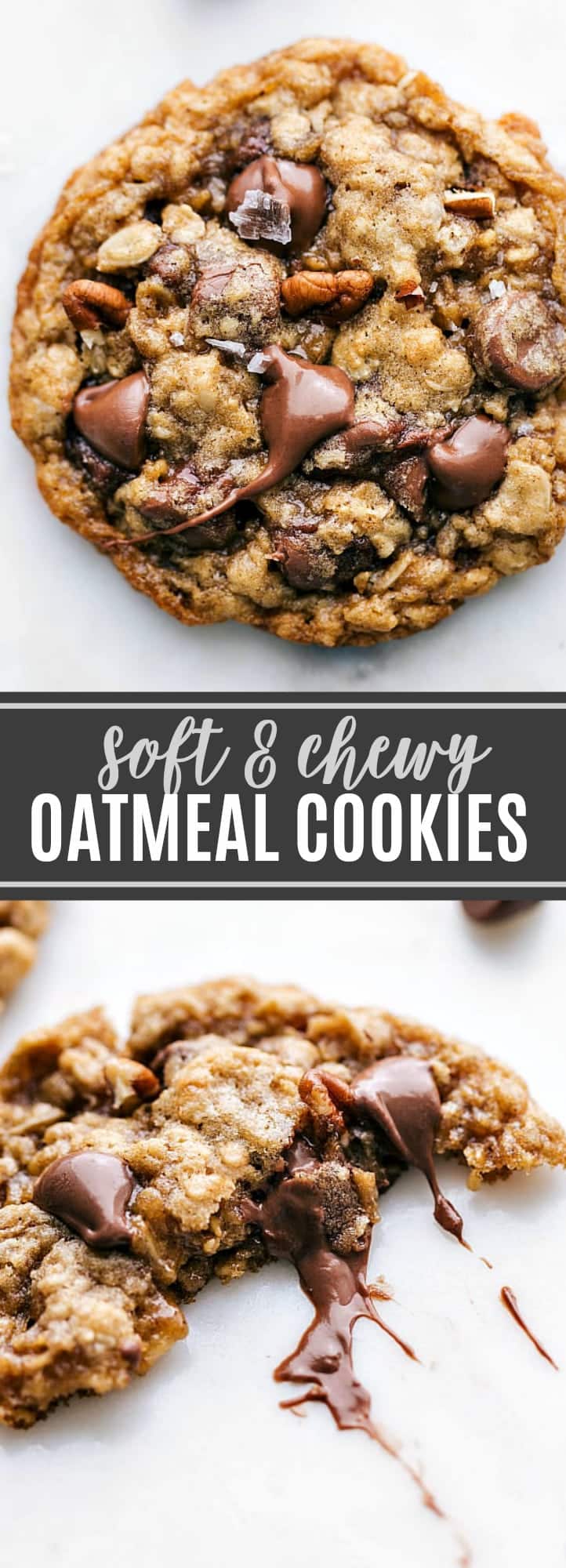 Delicious and flavorful oatmeal pecan cookies -- crisp on the edges and chewy in the center! via chelseasmessyapron.com