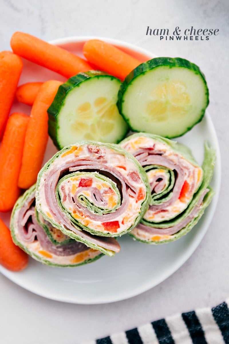 Overhead image of the Ham and Cheese Pinwheels