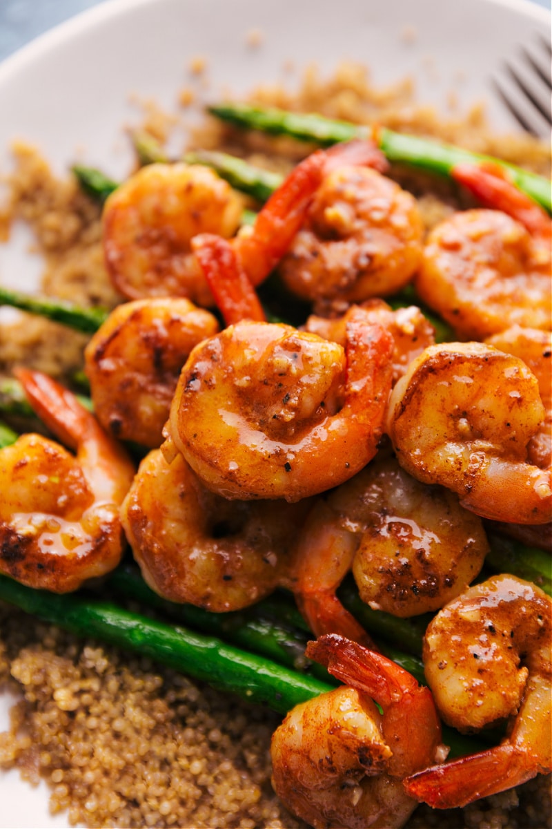 Overhead image of the Lemon Garlic Shrimp