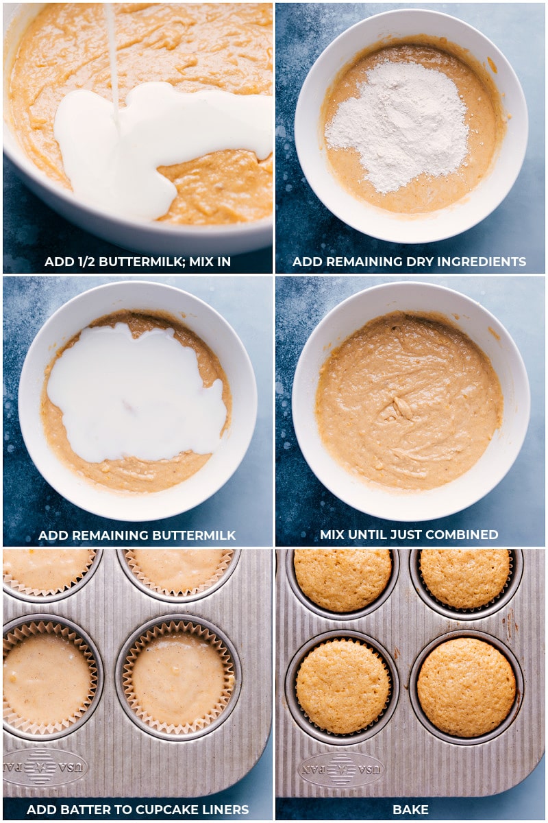 Process shots: finishing the Banana Cupcake batter