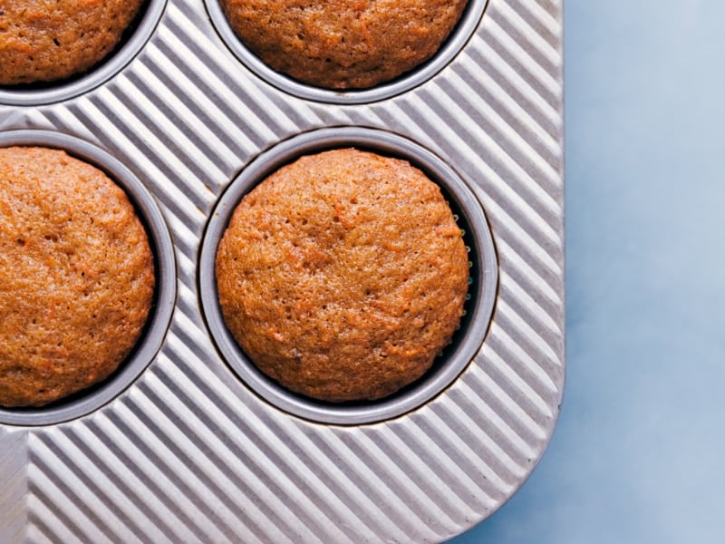 Carrot Cake Cupcakes in the pan