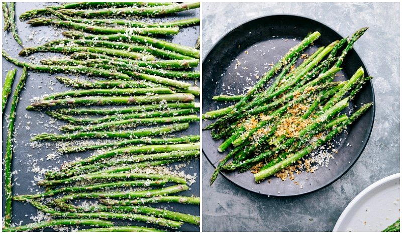 Side dish of vegetables fresh out of the oven, beautifully caramelized and bursting with flavor.