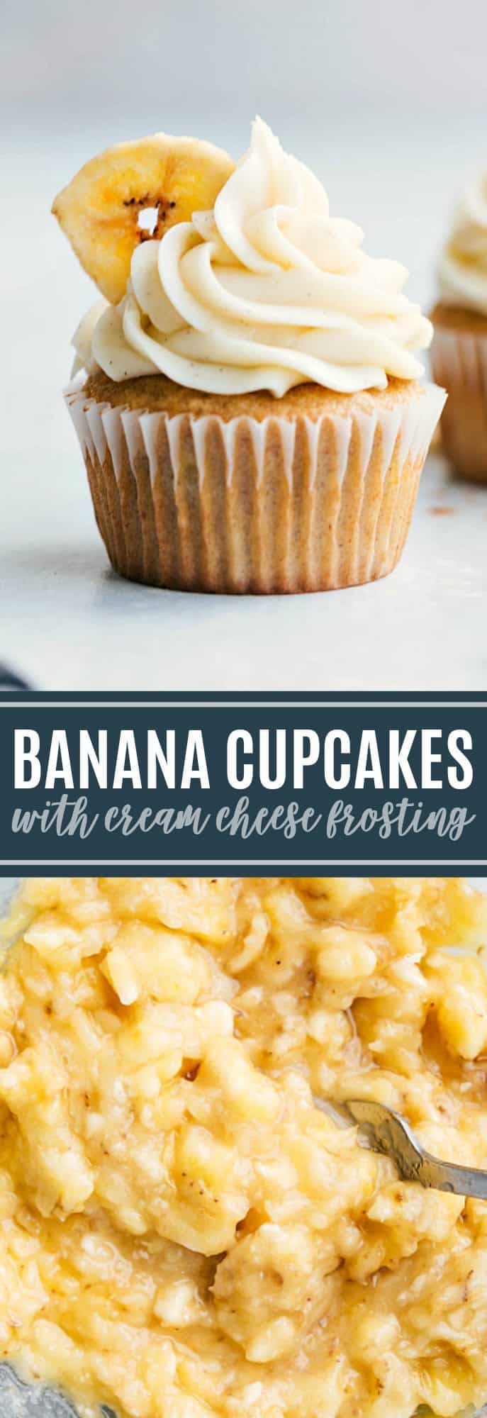 The ultimate BEST EVER banana cupcakes! Plus all the tips and tricks to make these perfect every-time! via chelseasmessyapron.com #cupcake #banana #dessert #bananacupcakes #easy #quick #recipes #cake #cupcakes #healthy #treat #bake #baked