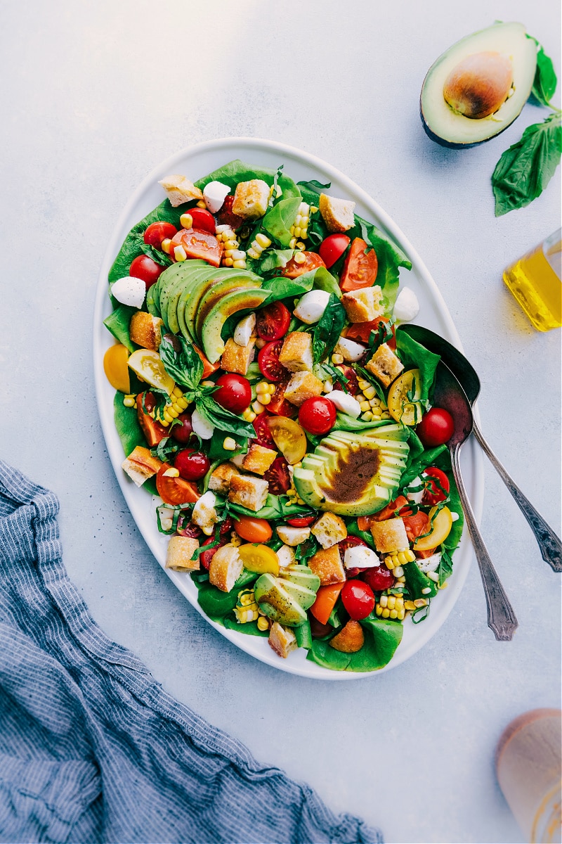 Overhead image of the Panzanella Salad