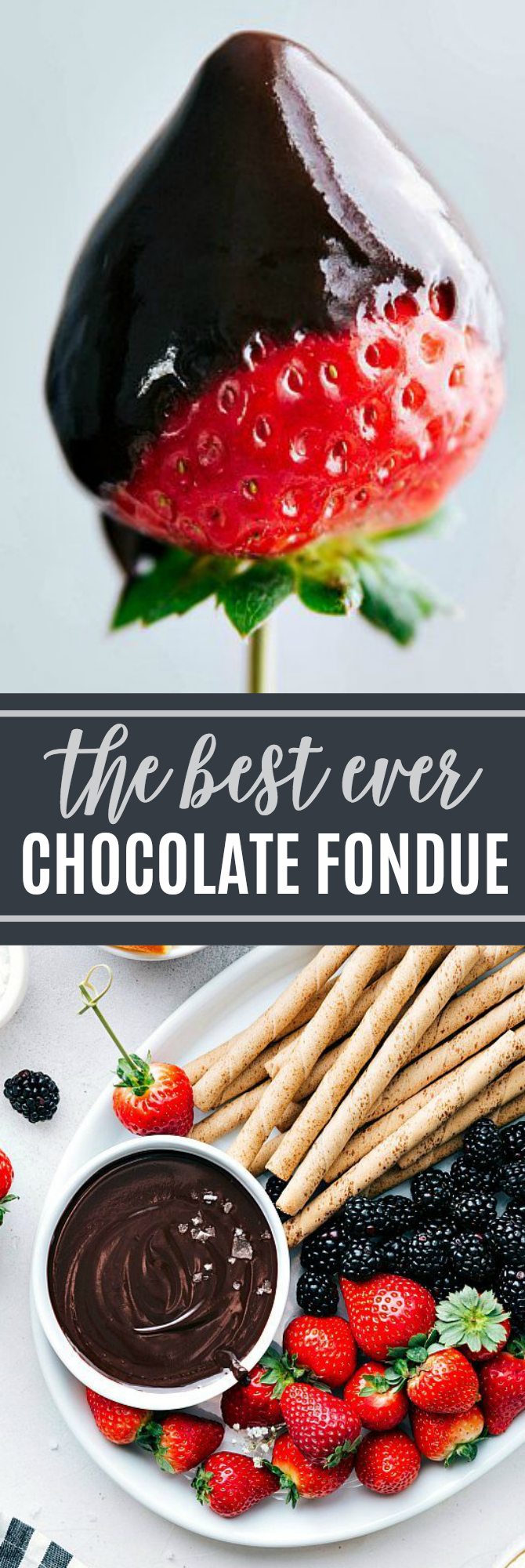 The ultimate BEST EVER Chocolate Foundue! A super easy and quick ONE DISH dessert that is completely kid friendly! via chelseasmessyapron.com #fondue #chocolate #easy #quick #dessert #treat #party #event