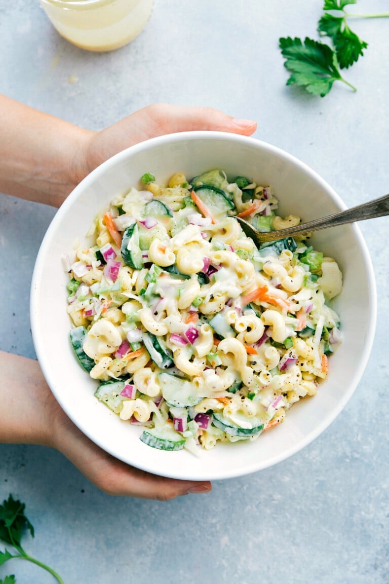 Creamy Macaroni Coleslaw Salad
