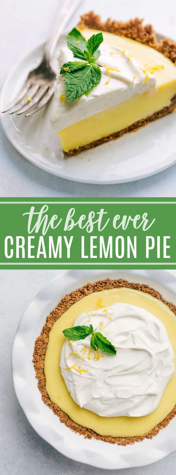 The ultimate BEST EVER creamy lemon pie! Based off of Joanna Gaine's famous lemon magnolia pie! via chelseasmessyapron.com #lemon #creamy #pie #dessert #summer #treat #cream #joanna #gaine #magnolia