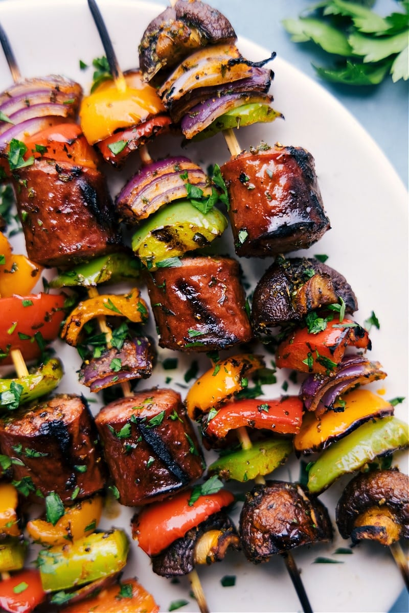 Grilled Vegetable Skewers - Slender Kitchen