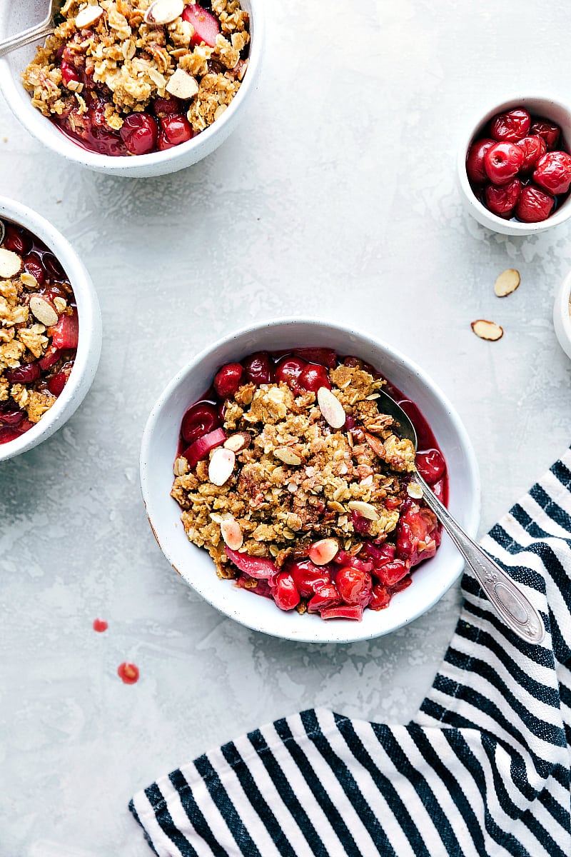 tart cherry rhubarb crisp
