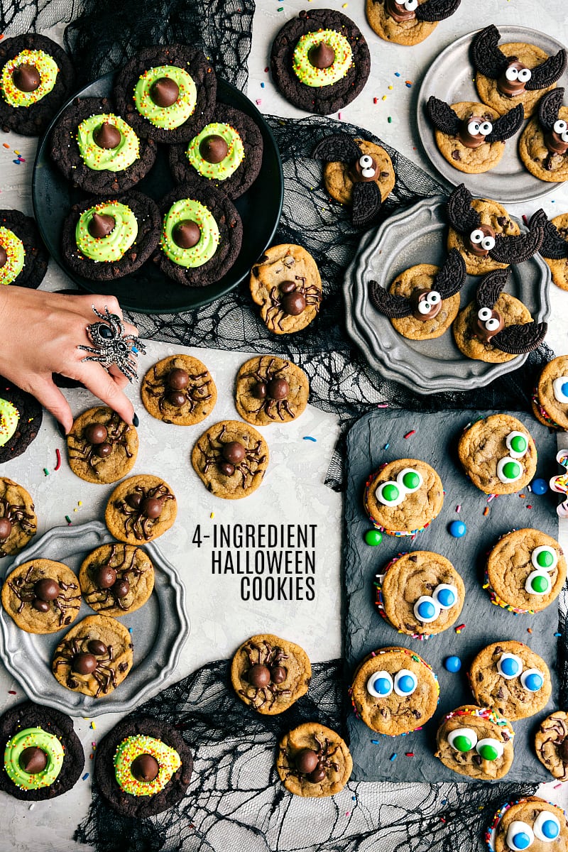 Overhead photo of Halloween Cookies.