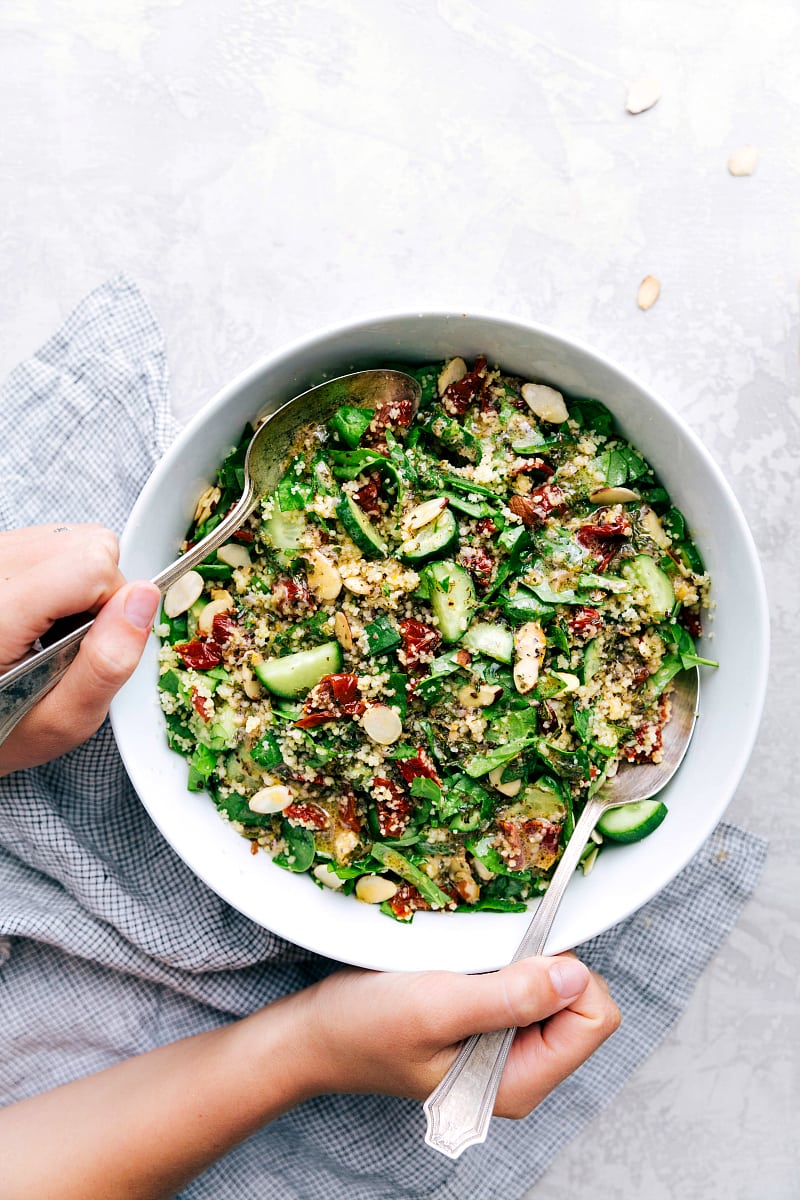 sun dried tomato and almond couscous salad
